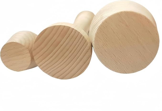 3Pcs Double Sided Wooden Tart Tamper Set, DIY Wooden Removable Dough Molding Presser, Baking Tool for Mini Egg Tart, Cheesecakes and Dessert Baking