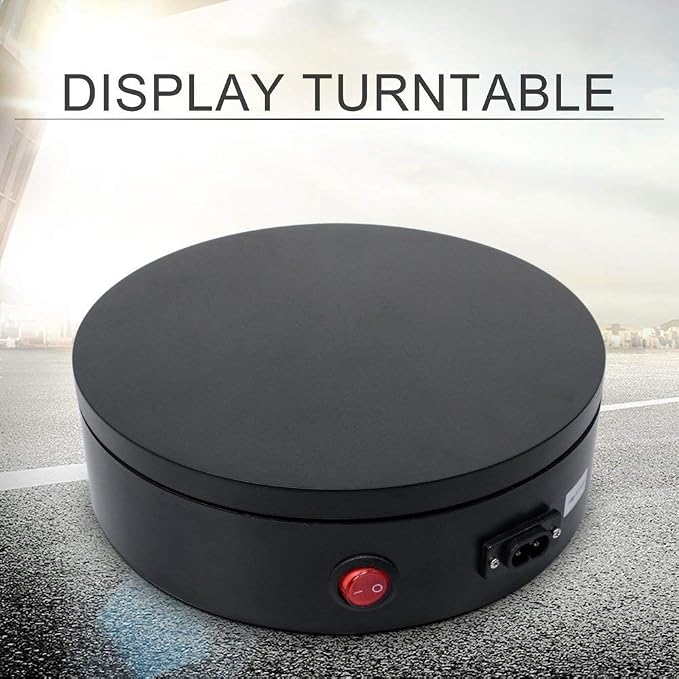 Motorized Photography Turntable, Automatic Revolving Platform Perfect for 360 Degree Images,Professional for Shop Display Stand,Product Display or Cake Display,55lb Load Dia 7.8inch- Black