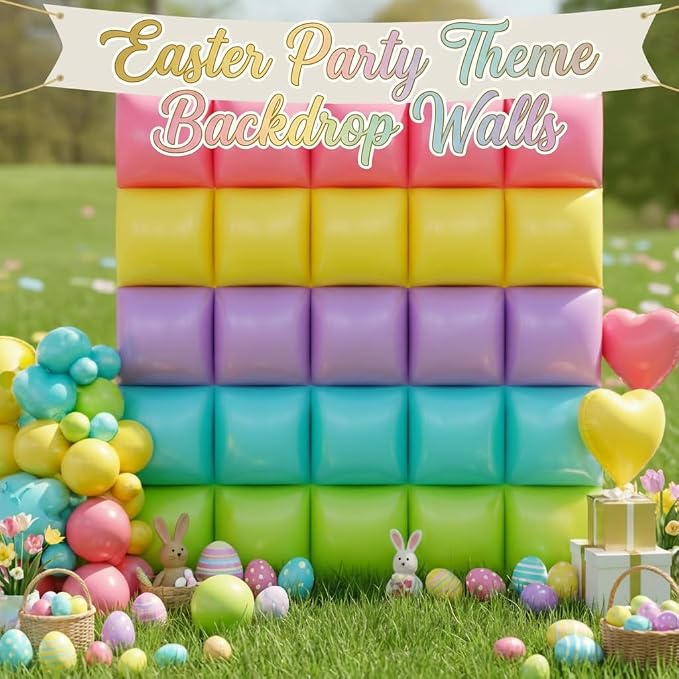 31 Pcs Baby Shower Decorations Balloon for Outdoor Indoor, Double Sided Square Foil Rainbow Macaron Pastel Balloons Arch Kit for Gender Reveal Bachelorette Bridal Shower Wedding Engagement Party Decor