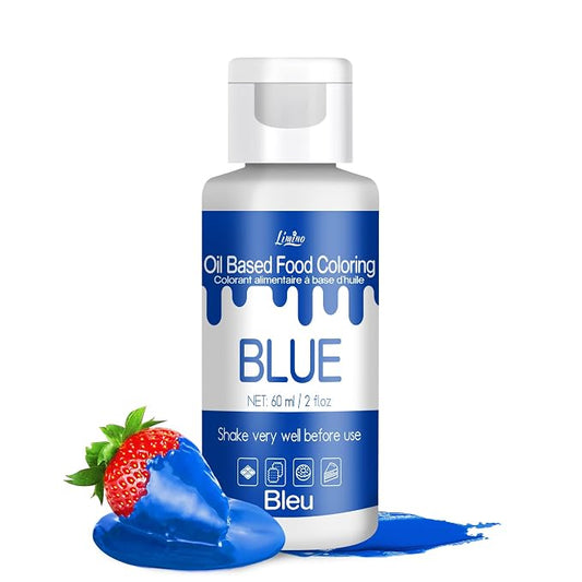 Oil Based Food Coloring for Chocolate - Vivid Food Coloring Set for Candy Melts, Baking, Cake Decorating, Fondant - Fat Soluble Food Color Dye for Icing, Cookie, Crafts - 2 fl.oz / 60ml Bottles (Blue)