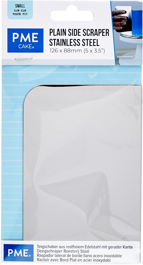 PME Plain Stainless Steel Side Scraper for Cake Decorating 5 x 3.5-inches