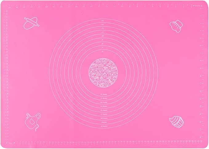 Silicone Baking Mat with Measurements, Non-Slip Non Stick Pastry Mat Sheetfor for Dough,Pastry, Bread, Cookies, Pizza, Fondant, Pasta