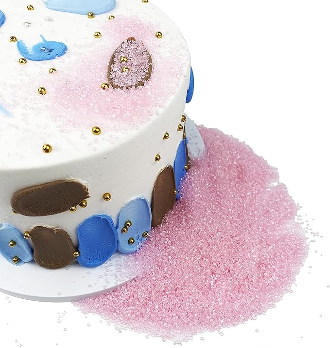 Edible Sugar Sprinkles Pink Candy 100g/ 3.5oz Baking Edible Cake Decorations Cupcake Toppers Cookie Decorating Ice Cream Toppings Celebrations Shaker Jar Wedding Shower Party Chirstmas Supplies