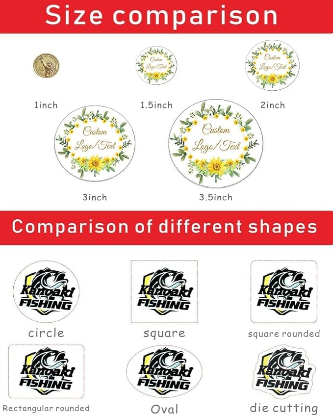 Custom Stickers for Weddings, Birthdays & Businesses - Personalized Labels with Your Logo - Waterproof, Fade and Heat Resistant - Pack of 100-1000 (Custom Text, 4 Inch)