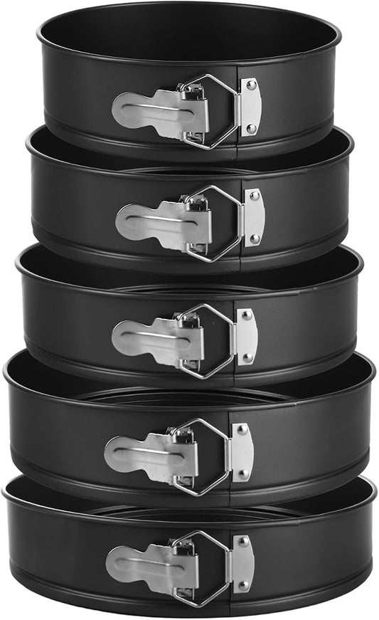 QTLCOHD Cake Pan Set for Baking, 7,8,8.5,9.5,10,11 Inch | Nonstick Springform Pan Set, Leakproof Spring Form Pans for Cheesecake with Removable Bottom, Springform Round Cake Pans Sets