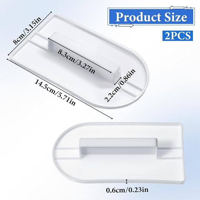 2Pcs Fondant Smoothing, 14.5 x 8 cm/5.7" x 3.1" Fondant Tools Plastic Cake Decorating Smoother & Polisher Cake Decorating Tools Cake Leveler for Smoothing Icing Decoration Sugar Craft (White, Blue)