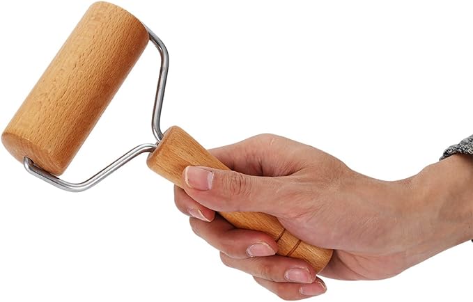 Watris Veiyi Small Rolling Pin, 2PCS Wooden Dough Roller, Non-Stick Pizza Roller, Dough Baker Roller Set for Home Kitchen Baking Cooking(9.5cm/3.74in)