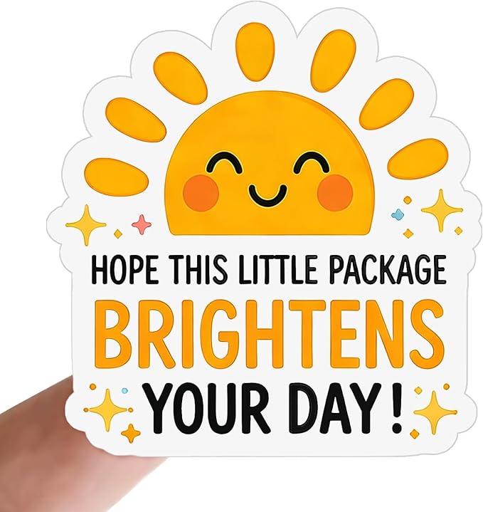 120 Pack Thank You Stickers for Small Business, Cute Packaging Stickers “Hope This Package Brightens Your Day”, Mailing Labels for Envelopes, Bakery Boxes, Gift Wrap, 1.6 Inch
