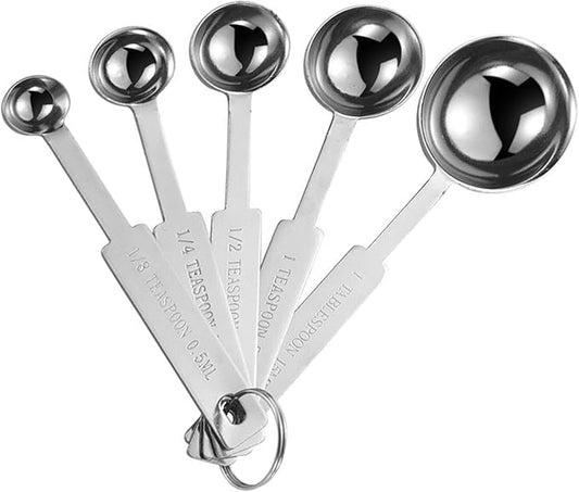 5PCS Measuring Spoons Set, Include 1/8,1/4,1/2,1 tsp, and 1tbsp Cup | Measuring Spoons Set,Includes 1/8 tsp,1/4 tsp,1/2 tsp,1 tsp,1 tbsp,Stainless Steel measuring cups, Teaspoon for Measure