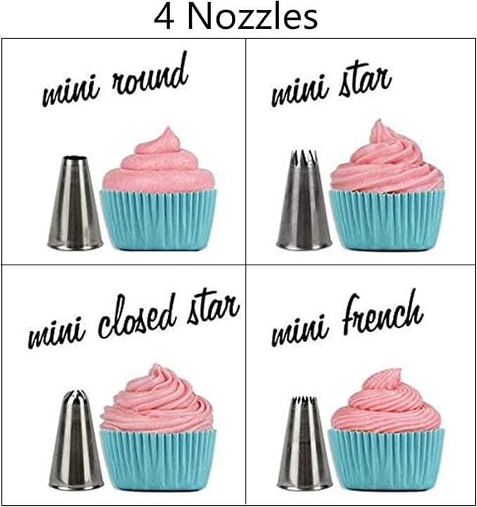 Pastry DIY Cake Decorating Pen, Hsxxf Icing Piping Tool Kit With 4 Different-Shaped Nibs, 4 Nozzles Decorative Bag, 2 Coupler for Party Cake DIY