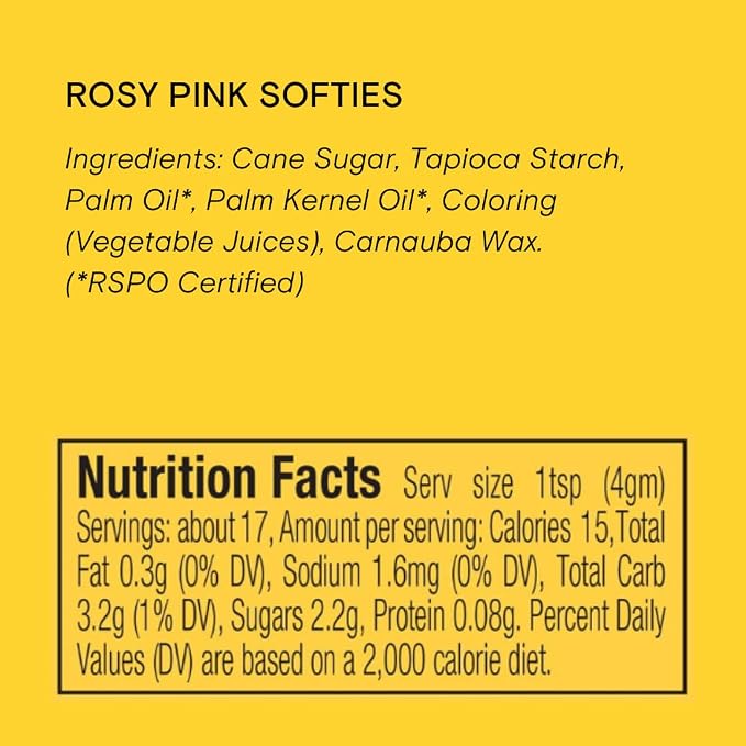 Supernatural Rosy Pink Softies Natural Sprinkles - Dye-Free, Soy-Free, Gluten-Free, Vegan, Made in USA, 3oz - Dye Free Pink Sprinkles