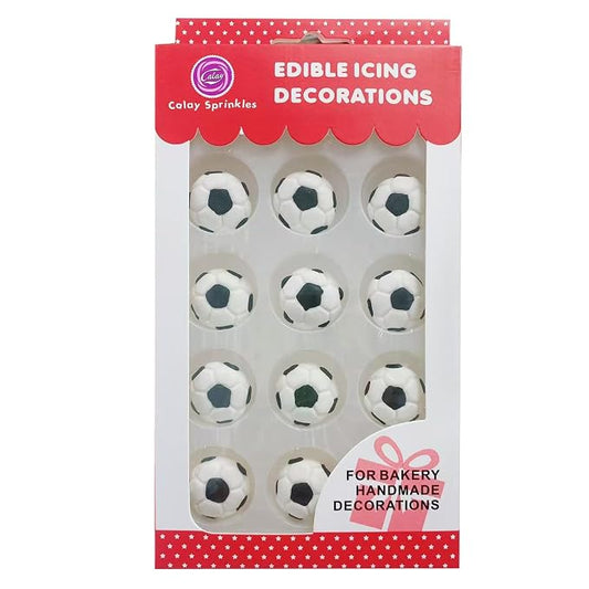 Sentovac 12 Pcs Soccer Icing Cake Decoration Edible Sprinkles DIY Candy Dessert For Cookie Cake Cupcake Topper Icing Frosting Party Decoration Supplies
