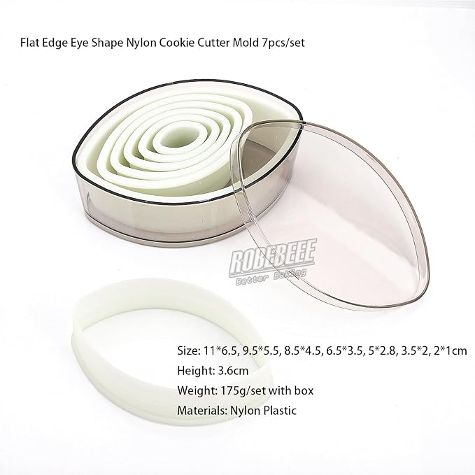 Multi-Shape Nylon Cookie Molds Round Square Star Plastic Geometry Biscuit Cutter Dough Mousse Bread Slicer DIY Bakery Utensils (Flat Eye)