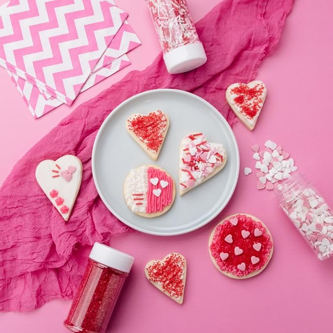 Sweets Indeed Sprinkles, 4 Pack, Edible Sprinkle Mix, Perfect for Cake Decorations, Baking, Ice Cream, Cookies, Cupcake Topper (Dye Free Sweetheart)