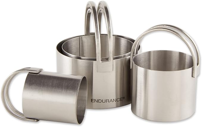 RSVP International Endurance Round Biscuit Cutters - Stainless Steel, Set of 4 | Nest for Easy Storage | For Cutting Thick or Thin Dough | Professional | High Handle Arch