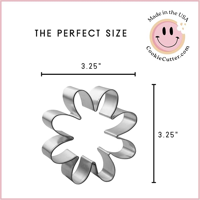 Daisy Cookie Cutter 3 in - H.O. Foose USA Cookie Cutters - Made in USA (Tin Plate Steel)