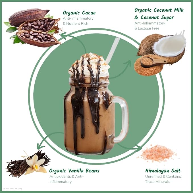 Bare Life Frozen Hot Cocoa Mix, Dairy Free Frozen Hot Chocolate, Vegan Chocolate Frappe Mix, Gluten Free, Just Blend with Ice, 10.16 oz Pouch