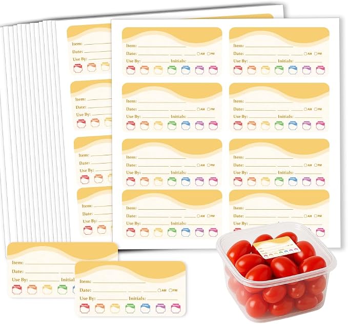 160 Pcs Date Label Stickers, Warm Color Removable Labels Food Safety Date Sticker Self-Adhesive Practical Stickers for Bottle Refrigerator Container
