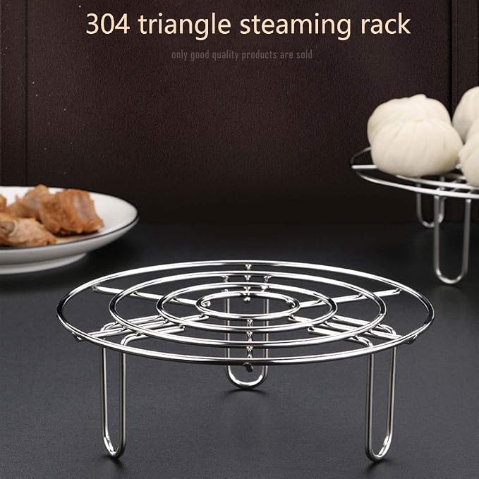 Steam Rack, Heavy Duty Steaming Rack Stand, Stainless Steel Round Steamer Cooling Rack Trivet, Pot Steamer Insert Food Stand, Steaming Cookware Accessories(Size:19.5cm/7.68in)