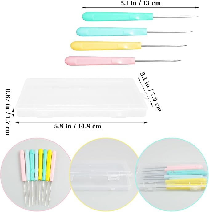 8 Pieces Cookie Scribe Tool Sugar Stir Needle Scriber Needle Cookie Decorating Tools with Clear Box, DIY Baking Pin Whisk Stainless Steel Needle Biscuit Icing Pin
