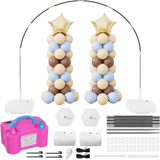 rubfac 7.2ft Adjustable Balloon Arch Kit with Electric Pump, Pink, Round, Arch with Electric Pump, Baby Shower, Wedding, Birthday, Graduation, Unisex Adult
