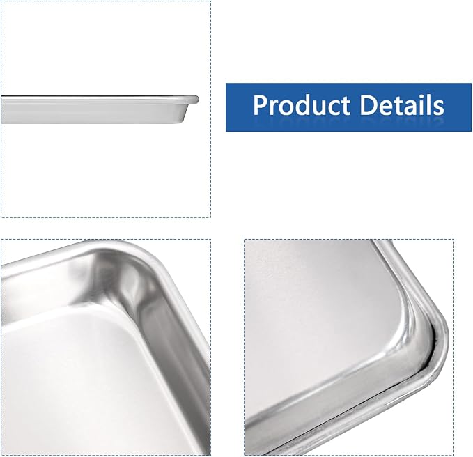 HARDURA Aluminum Baking Sheet Pan 18”L X 13”W X 1”H Cookie Sheet, 12Packs, For Oven in Bakery & Restaurant, Kitchen