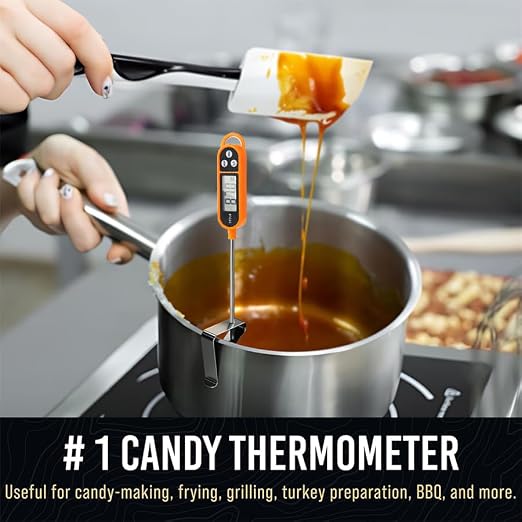 1/3pcs Candy Thermometer Digital Instant Read for Meat Kitchen Cooking Food Oil Deep Fry BBQ Grill Smoker (1, 14.4in)
