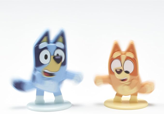 DecoSet® Bluey Dance Mode Cake Toppers, 3 Piece Cake Decoration With Bluey And Bingo Figurines and Muffin & Socks Poly Pic, For Birthday, Parties, Celebration