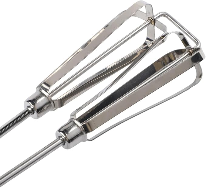 Hand Crank Kitchen Mixer Stainless Steel Manual Mixing Tool Adjustable Speed Easy Clean Large Small Size For Eggs Dough Cream Baking Cooking(large)