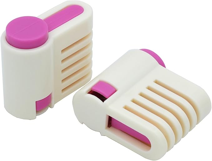 Yorwe 2PCS DIY Cake Slicer, Stratification Auxiliary, Bread Slice, Toast Cut, 5 Layers Leveler Slicer, Kitchen Fixator Tool (2, Rose Red)