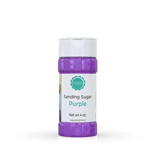 O’Creme Sanding Sugar for Cookie Decorating – Eye-Catching Purple Sugar Crystals for Unique Cake Toppings – Extra Sugar for Cake Toppings, Cupcakes and Cookies – Ideal Decoration Solution - 4 Ounce, Purple