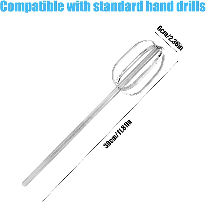 Meat Grinder & Egg Beater Drill Attachment, 304 Stainless Steel Mixer Tool for Standard Electric Drills for Ground Meat Patties Dough Cream & Batters (Silver)
