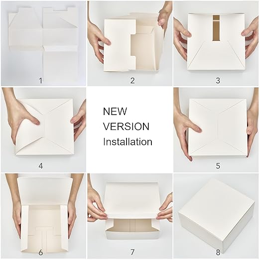 MESHA 100PC White Gift Boxes with Lids for Presents 6x6x4 Inch,Sturdy Bridesmaid Proposal Small Gift Box,Recyclable Paper Party Favor Gift Boxes Bulk for Wedding,Graduation,Birthday
