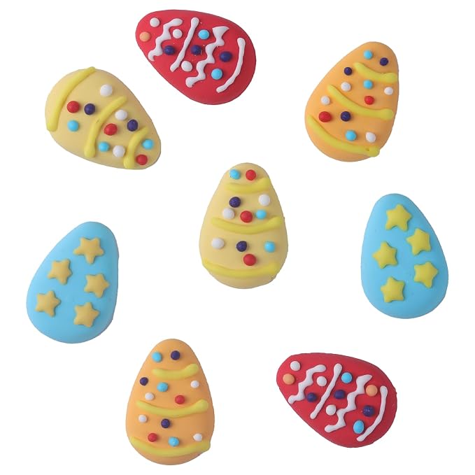 Sentovac 12 Pcs Easter Eggs Icing Decoration Edible Candy Dessert Easter Sprinkles DIY For Cookie Cake Cupcake Topper Icing Frosting Decoration Supplies