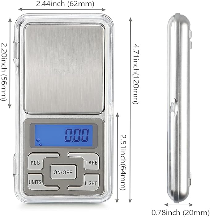 Digital Pocket Scale, 500g Capacity High Precision Balance of 0.01g, Mini Electronic Grams Reloading Scale, Food Scale, Jewelry Scale, Kitchen Scale