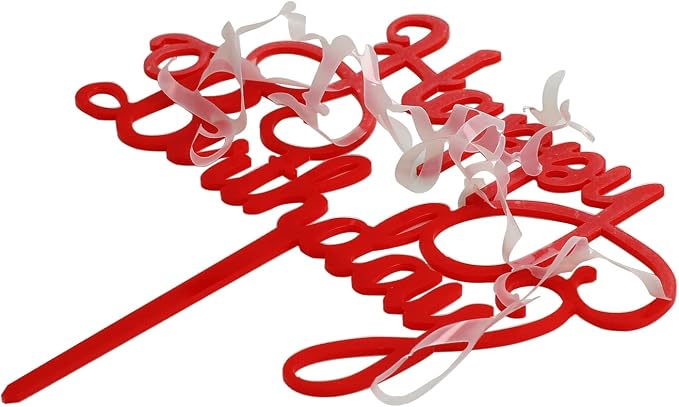 Red Happy Birthday Cake Topper Birthday Party Decorations Supplies