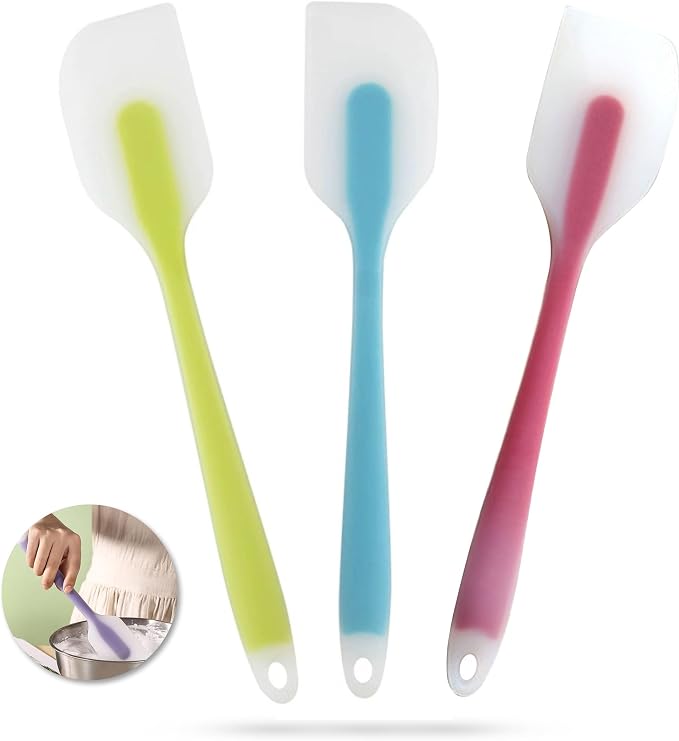 3 Pcs Silicone Spatula,10.6 Inch Heat-Resistant Spatula,Non-stick Rubber Spatulas, Baking Mixing Tool(Large)