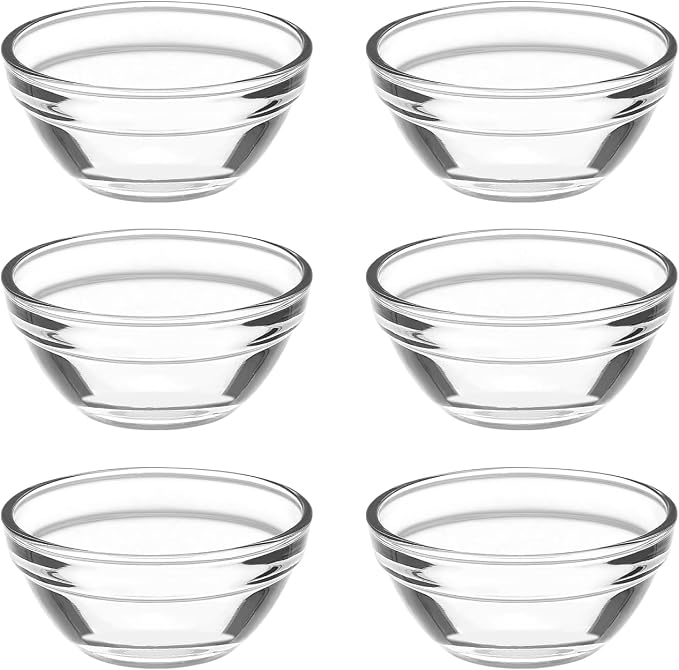 Small Prep Mixing Bowls: 2.3x1.1Inch Mini Prep Bowls Stackable Glass Serving Bowls for Kitchen Prep - Dessert - Dips - Salad - Candy Dishes
