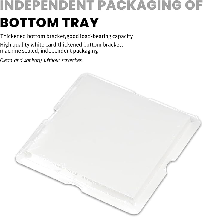 24 Pcs Clear Gift Box with Ribbon 2-Layer 8.5x8.5x9 Inch, Transparent Cake Carrier Box with Lids, PET Tall Cake Packaging Boxes, Clear Gift Boxes for Birthday,Wedding and Festival Party