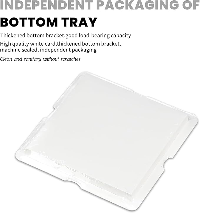 8 Pcs Clear Gift Box with Ribbon 2-Layer 8.5x8.5x9 Inch, Transparent Cake Carrier Box with Lids, PET Tall Cake Packaging Boxes, Clear Gift Boxes for Birthday,Wedding and Festival Party