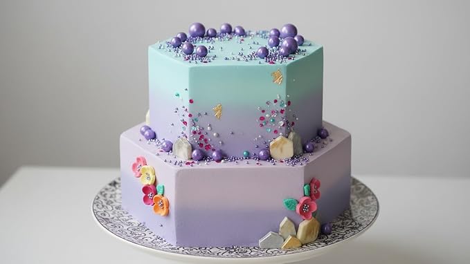 Edible Pearl Sprinkles for Cake Decorating – 26 Colors Mixed Size Sugar Pearls for Cakes, Cupcakes, Cookies, Donuts & Ice Cream | Gluten Free, Food Grade Wedding Valentin's Day And other festival cakes are used for deconration | By Zali(Violet Purple)