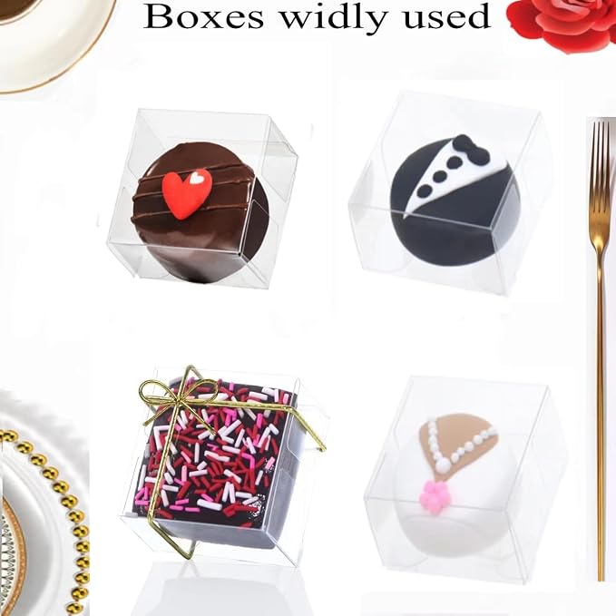 RomanticBaking Clear Single Chocolate Macaron Box, 50pcs, 2.17"×2.17"×1.38" | Wedding Favors, Baby Shower, For Cookies Ore Cookies Donut Candy