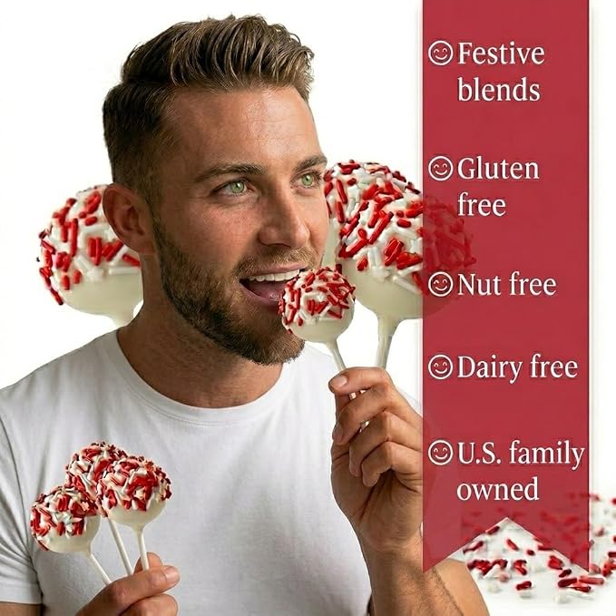 Manvscakes Sprinkles- Edible Cake and Cupcake Sprinkles with Assorted Shapes and Sizes for Parties, Metallic Sprinkle Mix for Cookies, Ice Cream, Cake and Cupcake Decorating