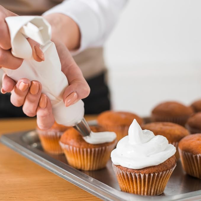 5pcs Reusable Piping Bag,16 In Pastry Bags Reusable | White Cloth Cake Decorating Bags for Frosting, White Hangable Pipings Bag