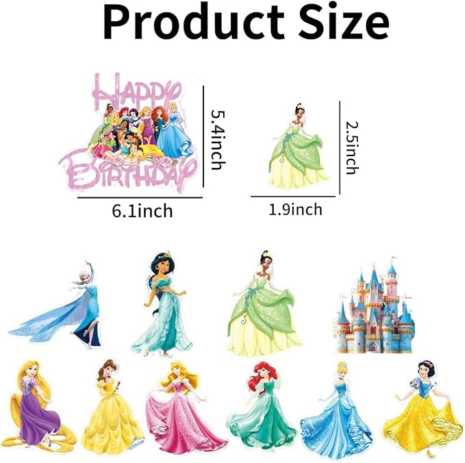 Cute Happy Birthday Cake Toppers, Cute Princess Cake Topper, Cartoon Birthday Cake Decorations, Perfect for Parties and Holiday Celebrations