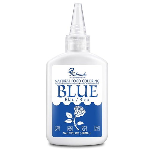 Natural Food Coloring - 2oz Plant-Based Liquid Food Dye, FD&C Dye Free, Gluten Free Vegan Non-GMO, No Dairy Nut Egg Sugar, for Baking Cake Decorating Icing Frosting Fondant Easter Eggs Drinks (blue)