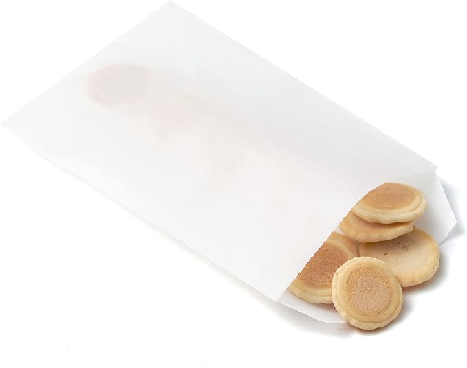 Volanic 100PCS 4X6 Inch Semi-Transparent Glassine Waxed Paper Treat Bags for Party Favor Bakery Cookies Sandwich Soap Packing