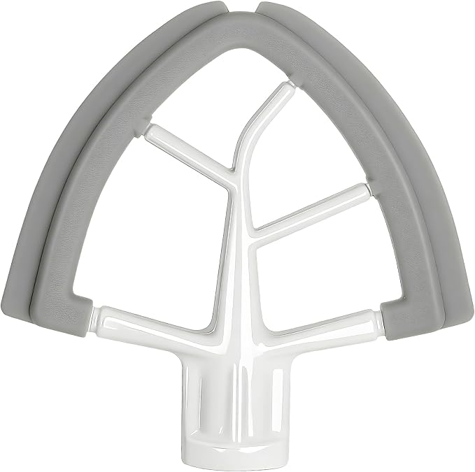 Flex Edge Beater for KitchenAid Tilt-Head Stand Mixer 4.5-5 Qt, Upgraded Flat Beater Paddle with Dual Silicone Scraper Edges, Kitchen Aid Accessories and Attachments (Aluminum Grey)