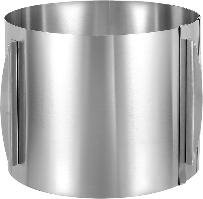 HARFINGTON 6" to 12" Cake Ring 18cm High Adjustable Round Cake Ring Stainless Steel Mousse Baking Moulds Bakeware Supplies for Baking Cooking Making Tool