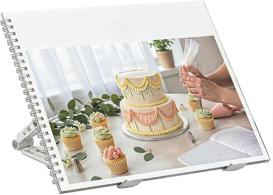 Upgraded Cake Practice Decorating Board with Adjustable Stand Thickened Waterproof, 23 Sheets Icing Piping Nozzles Practice Drawings Cake Decorating Kit Baking Supplies for Beginner Home Baker